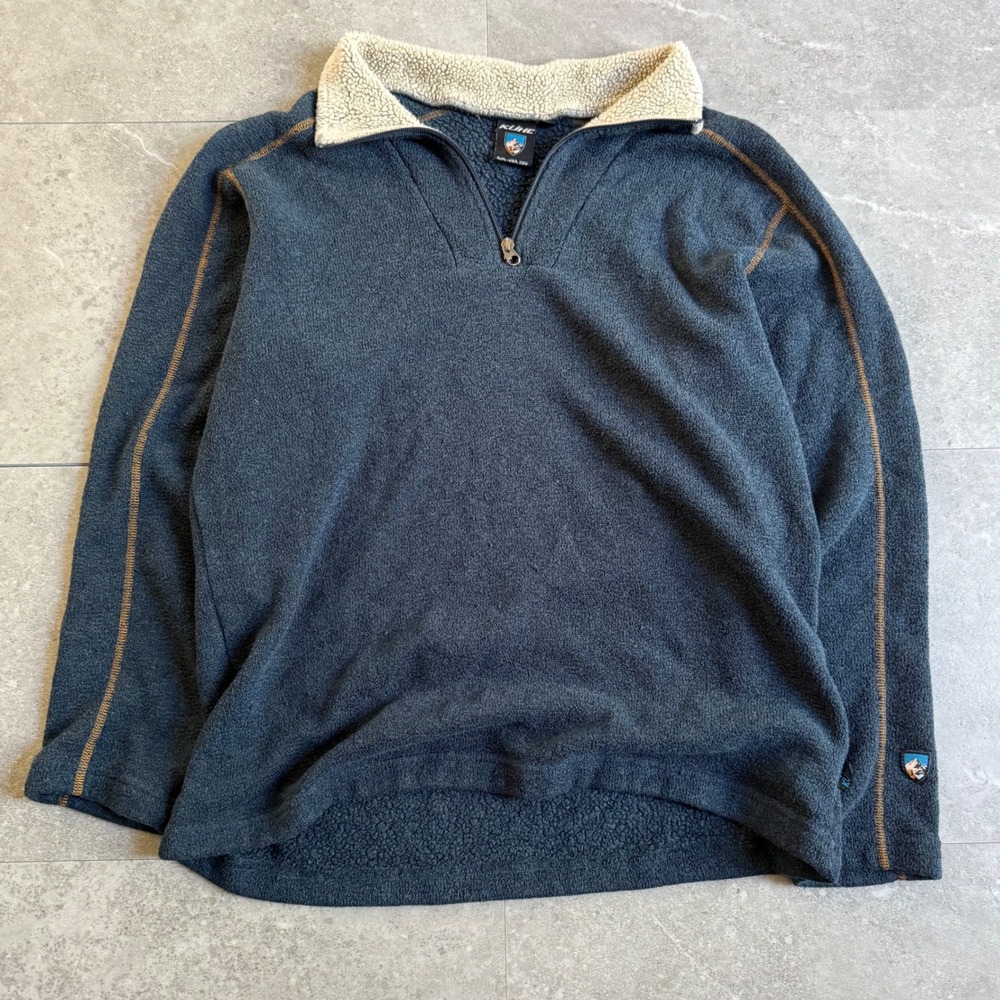 Vintage KUHL Alfpaca Fleece Quarter Zip Pullover Sweater Size L